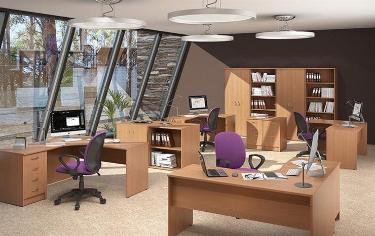 Набор мебели в офис IMAGO три стола, 2 шкафа, стеллаж, тумба в Курске - изображение 2